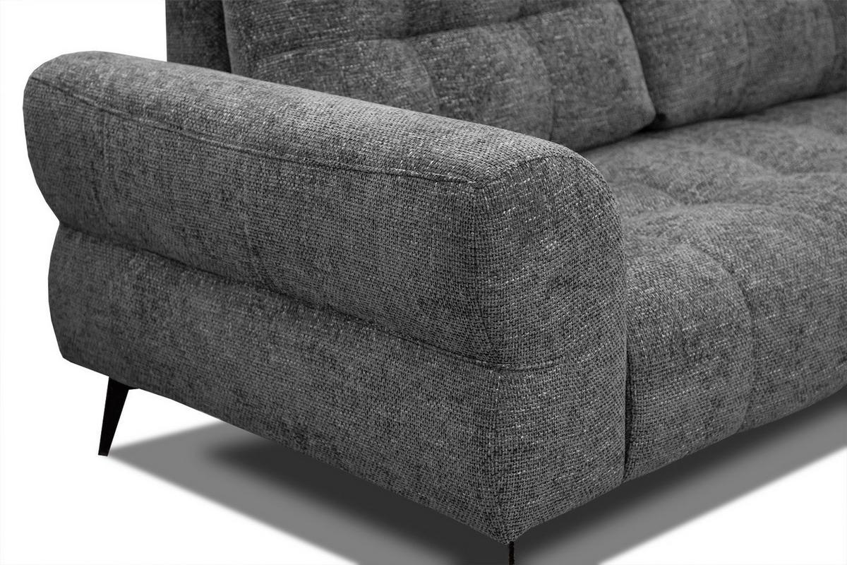 ECKSOFA SALVINI 5-Sitzer, dunkelgrau - Dunkelgrau/Schwarz, Holzwerkstoff/Textil (292/158cm) - Wozimo