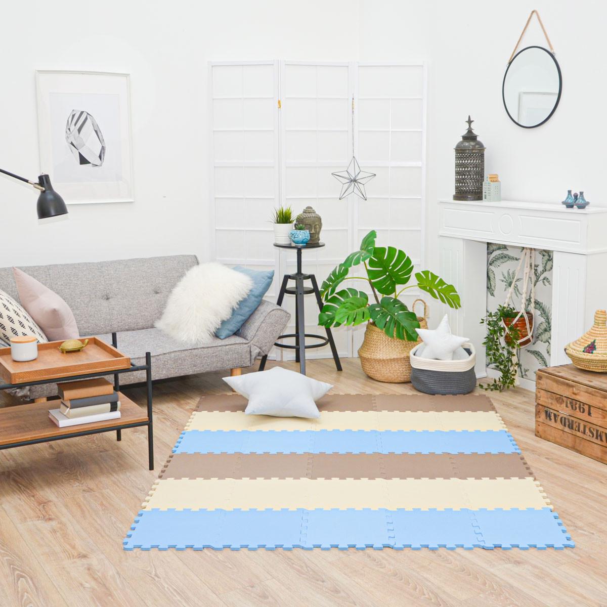 SPIELMATTE ab Null - 270/90 cm Puzzlematte Beige - Multicolor, Kunststoff (30/30cm) - Littletom