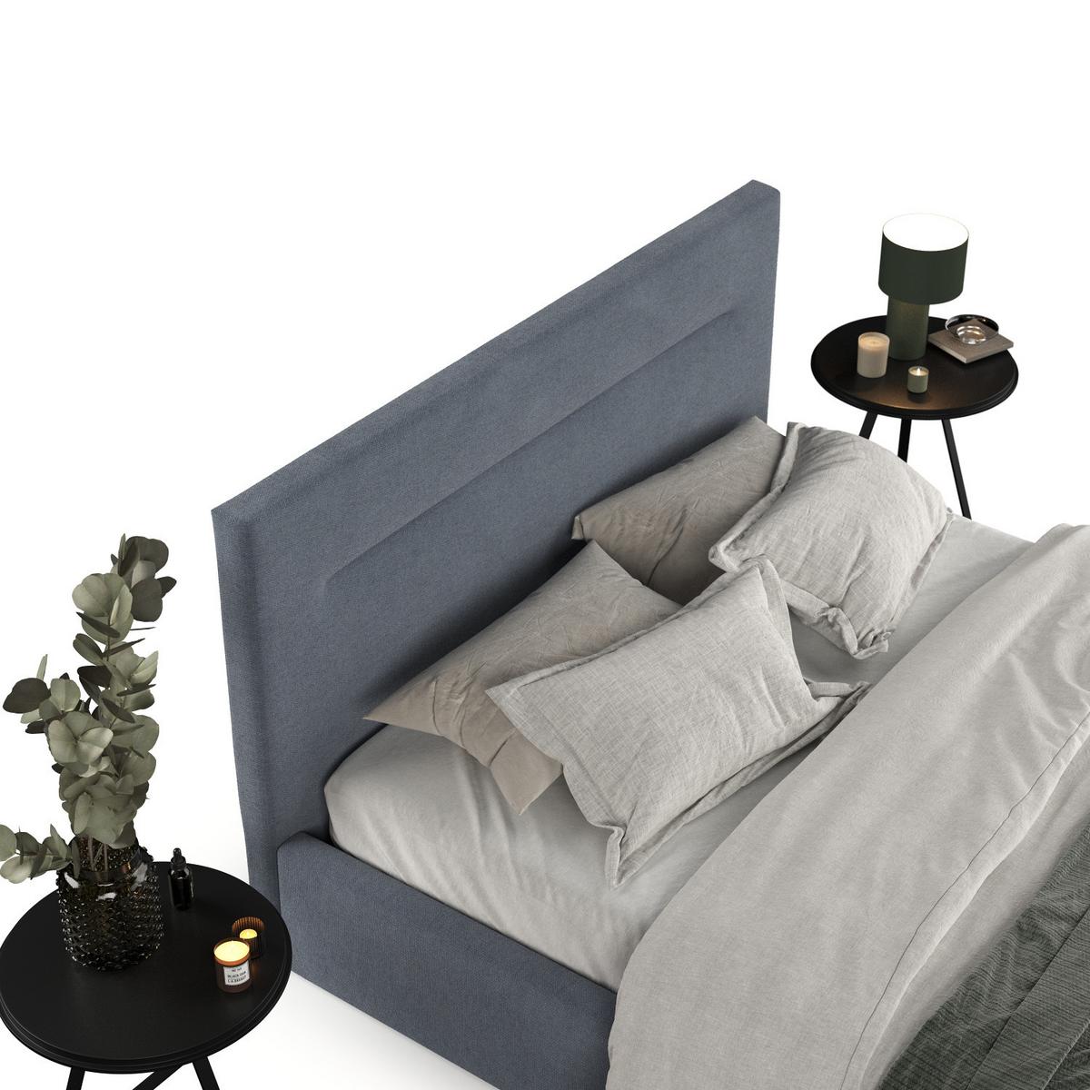 POLSTERBETT Liline 140/200 cm Blau im Asti Stoff - Blau/Schwarz, Holz/Holzwerkstoff (140/200cm) - AltaBeds