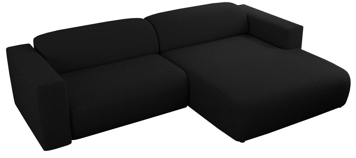 OFERTA WYCOFANA ECKSOFA PASADENA Schwarz Bouclé Rechts Seite - Schwarz, Kunststoff/Textil (288/180cm) - MKS