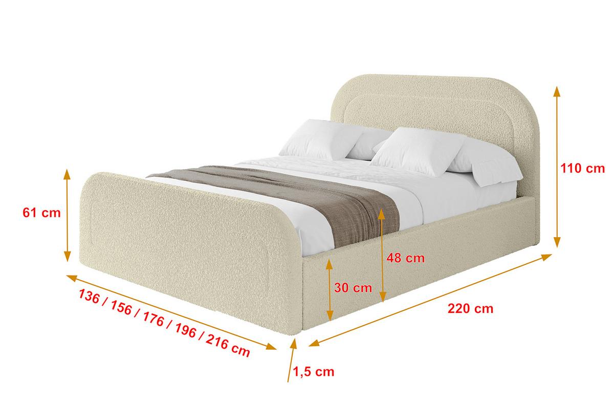 POLSTERBETT mit Bettkasten, Fußteil und Lattenrost, Boxbett ohne Matratze - LERAY-Z 120x200 Beige - Taupe, Holzwerkstoff/Textil (120/200cm) - ALTDECOR