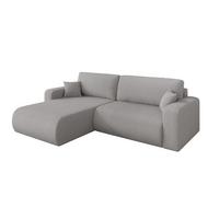 ECKSOFA mit Schlaffunktion Ottomane Links BERY-L 276x193x88 Hellgrau Bouclé - Silberfarben/Hellgrau, Holzwerkstoff/Kunststoff (276/193cm) - ALTDECOR