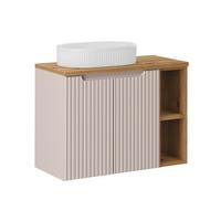 WASCHTISCH 80.4cm Riva Kaschmir und Holz - Beige, Holzwerkstoff (80.4/59.5/40cm) - Petits-meubles