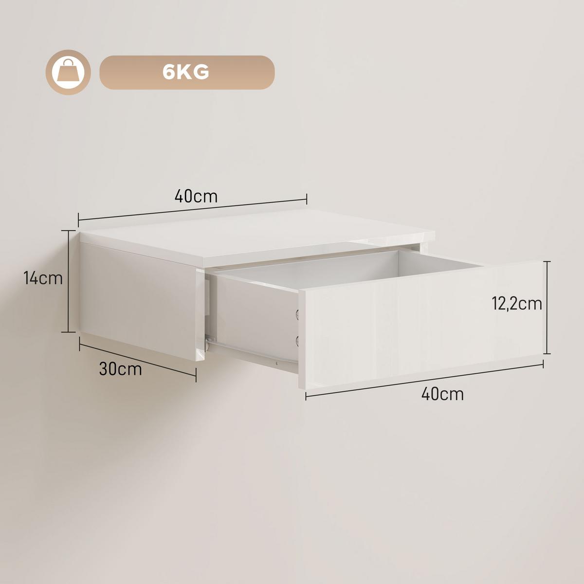 NACHTTISCH 2er Set Spanplatte Weiß - Weiß, Holzwerkstoff (30/14/40cm) - HOMCOM