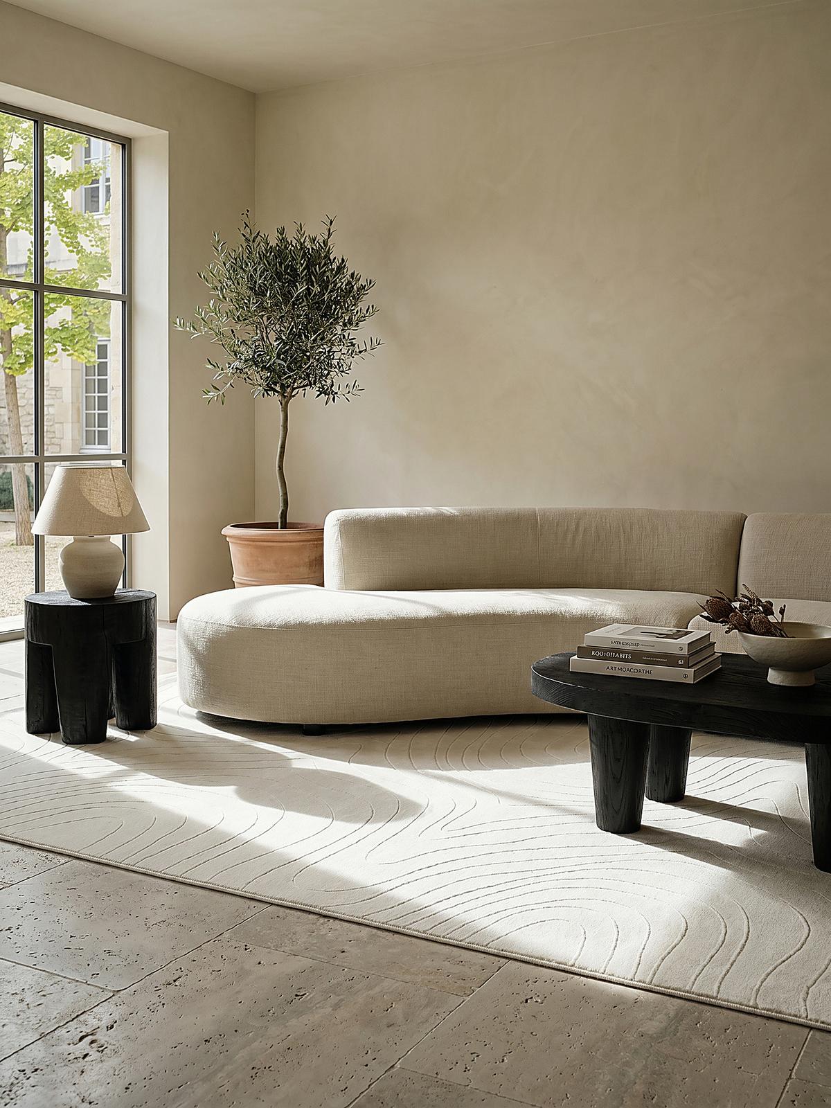 KURZFLORTEPPICH Antirutsch Abstrakt DALAR Polypropylen Creme 140 x 200 cm - Beige, Textil (140/200cm) - KADIMA DESIGN