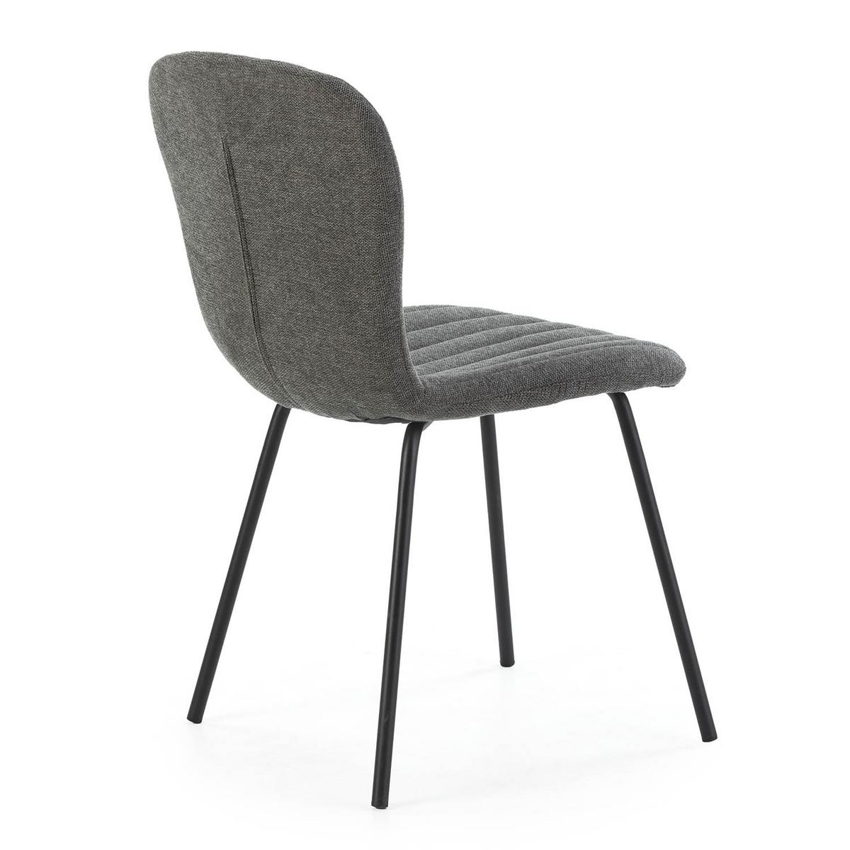 STUHL 4er-Set Lucky dunkelgrauer Stoff - Dunkelgrau, Textil/Metall (46/85/57cm) - VS Venta-stock