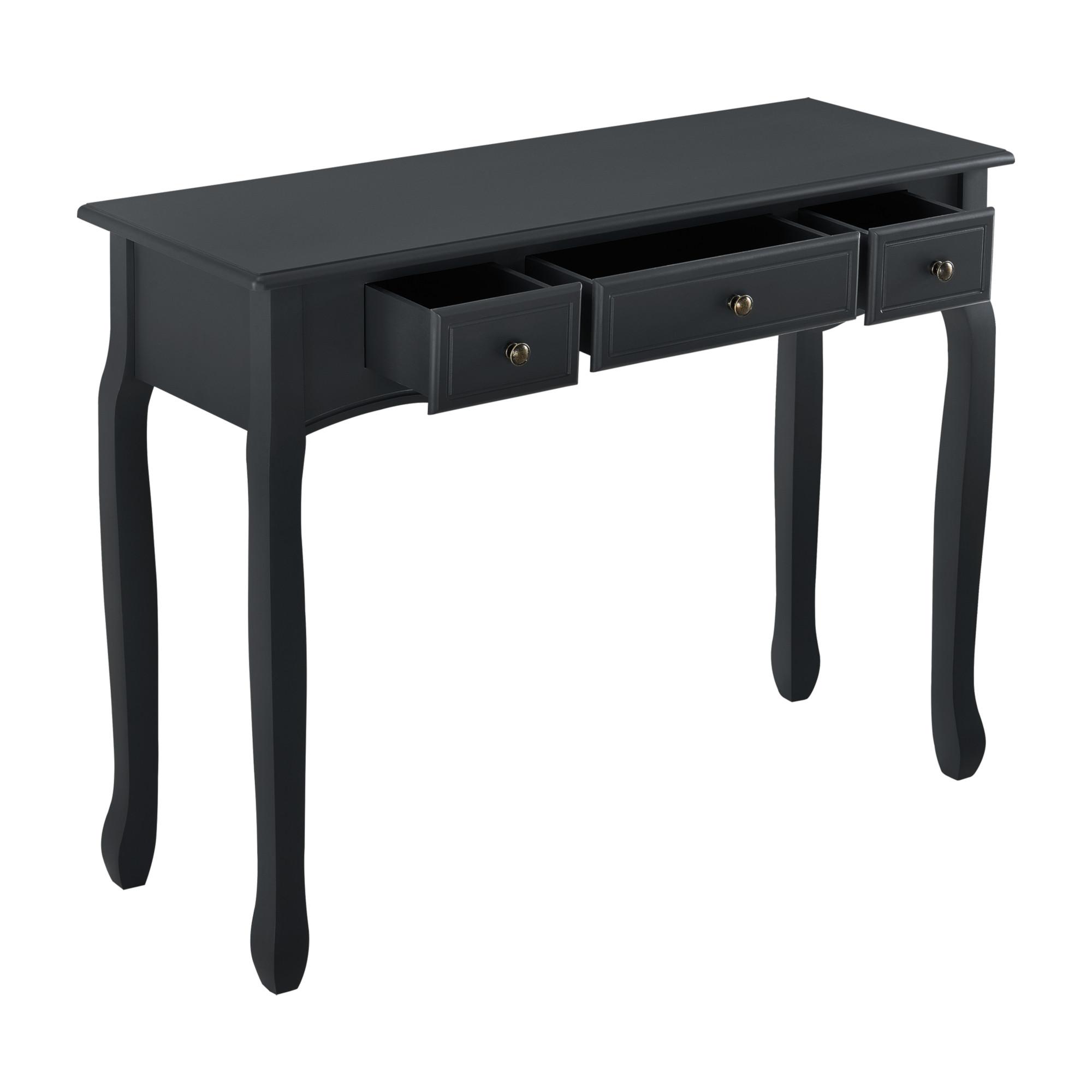 KONSOLENTISCH Hirschhorn - Schwarz, Holzwerkstoff (35/100/78cm) - [en.casa]