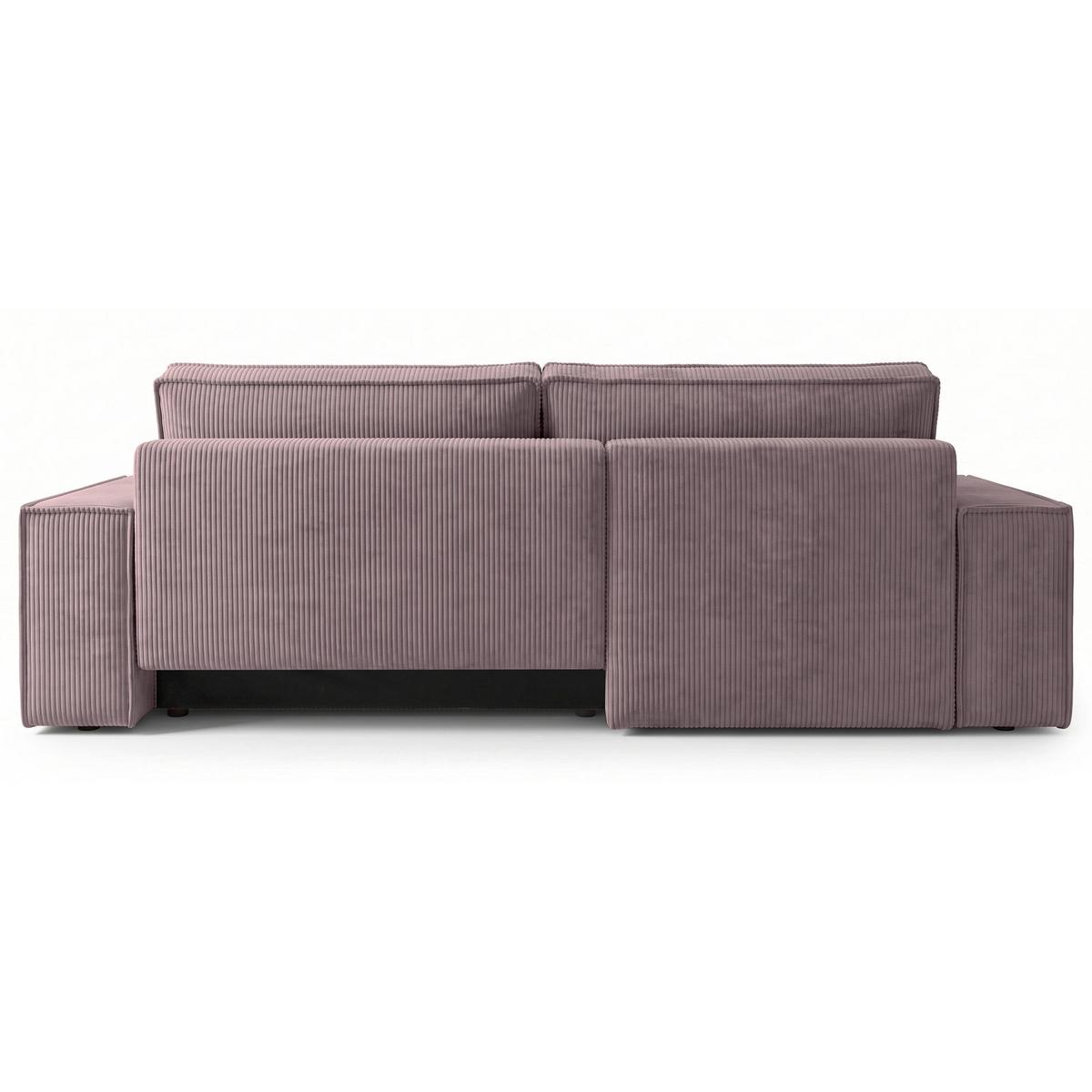 ECKSOFA Farese Mini mit Cordbezug Mauve, links - Flieder/Schwarz, Textil (240/167cm) - Selsey