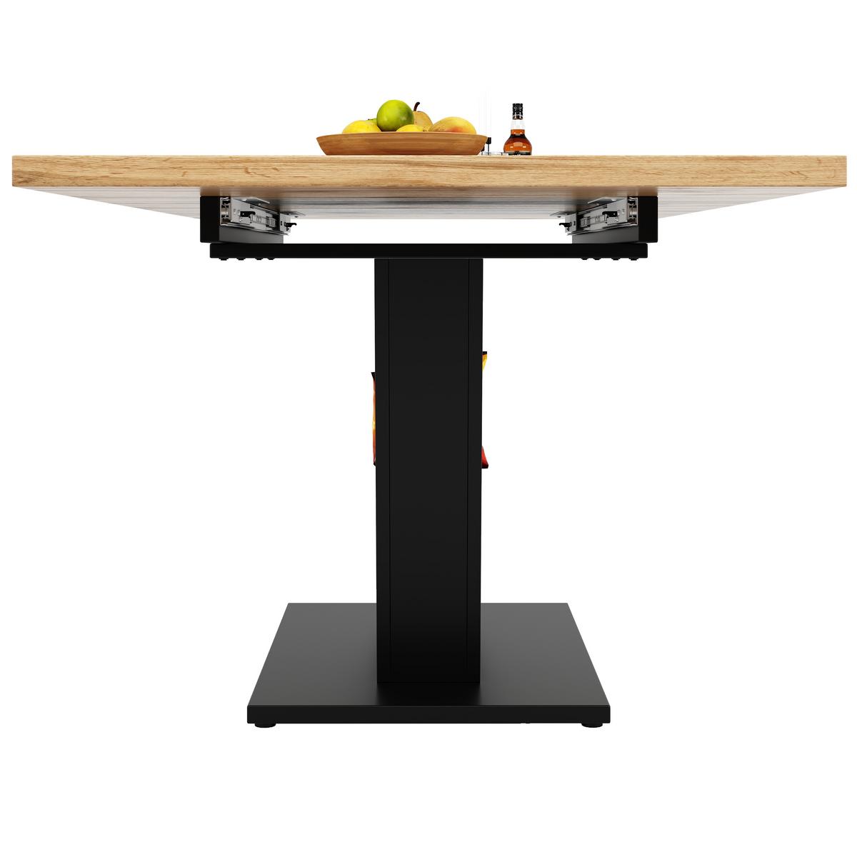 ESSTISCH Schwarzes und natürliches Holz 157/70/75 cm - Weiß, Holz/Metall (70/157/75cm) - Urban Meuble