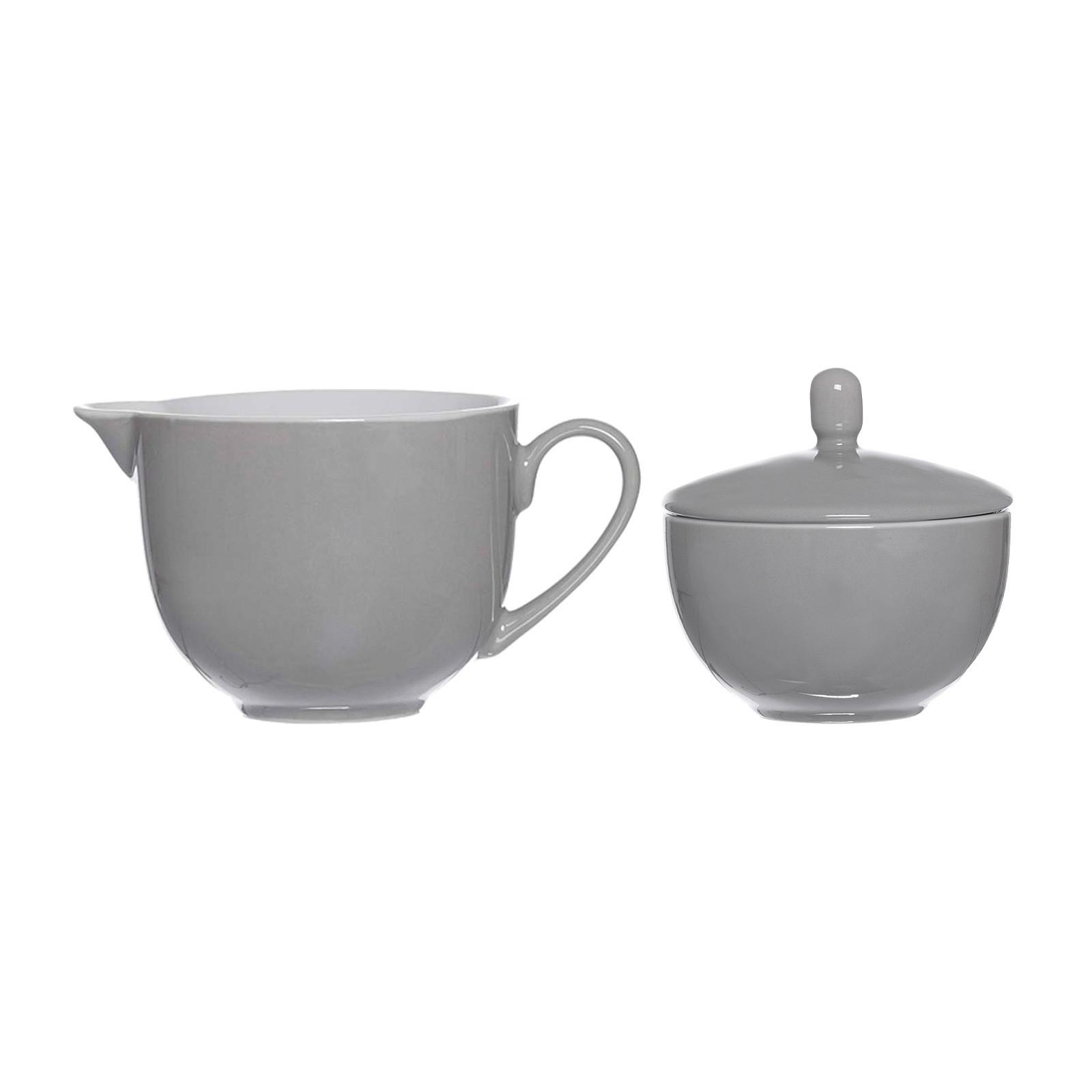 MILCHKÄNNCHEN & ZUCKERDOSE Doppio Grau - Grau, Keramik (1/2cm) - Ritzenhoff Breker