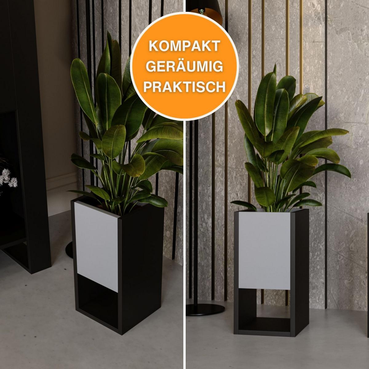 BLUMENKASTEN - Dunkelgrau, Holzwerkstoff (22.6/45/22.62cm) - RAUMHIRSCH FURNITURE