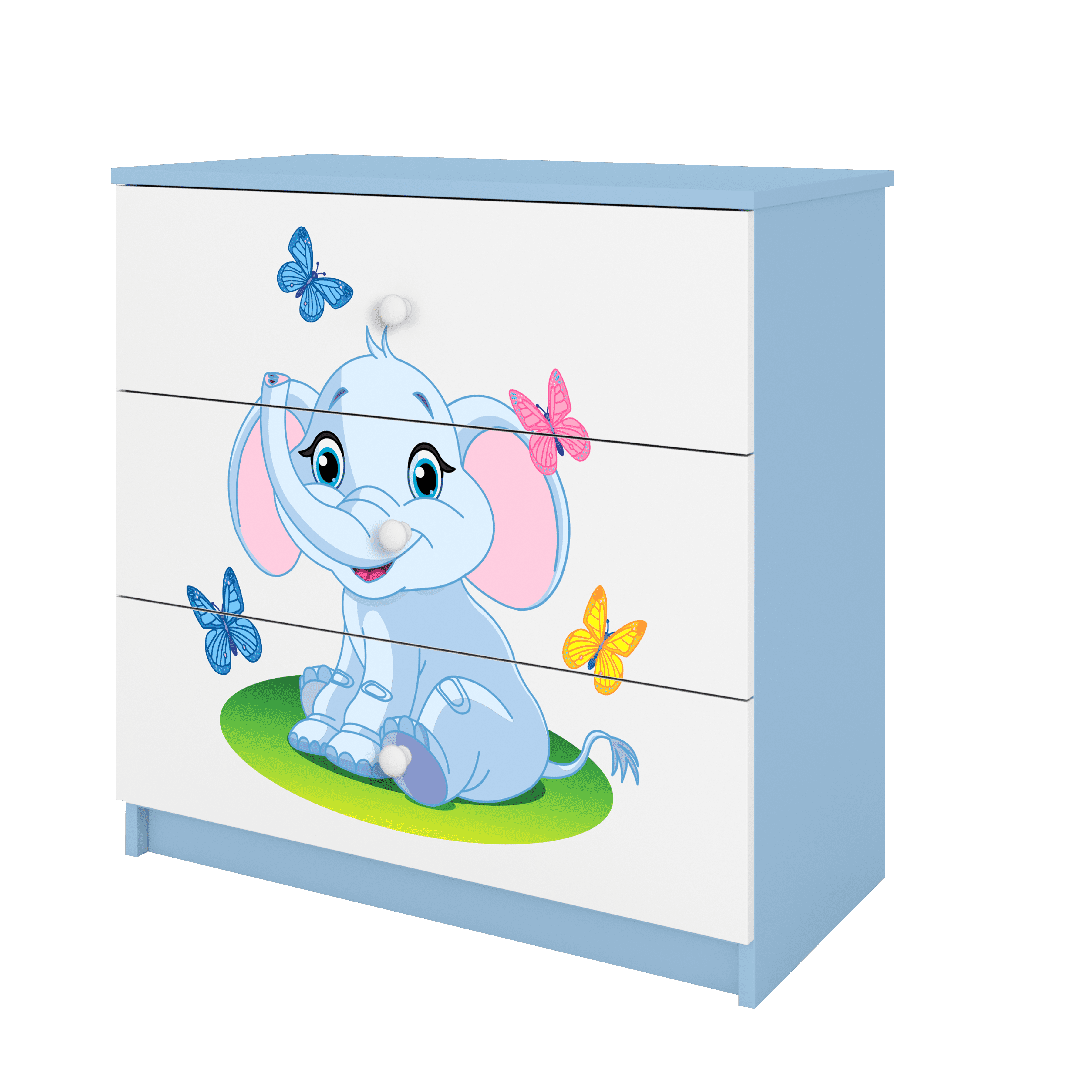KOMMODE Babydreams Elefant 81/81/41 - Blau, Holzwerkstoff (81/81/41cm) - RAUMHIRSCH FURNITURE