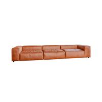 MODULSOFA MIA Braun Lederfaserstoff - Schwarz/Braun, Leder/Kunststoff (418/72/120cm) - KAWOLA