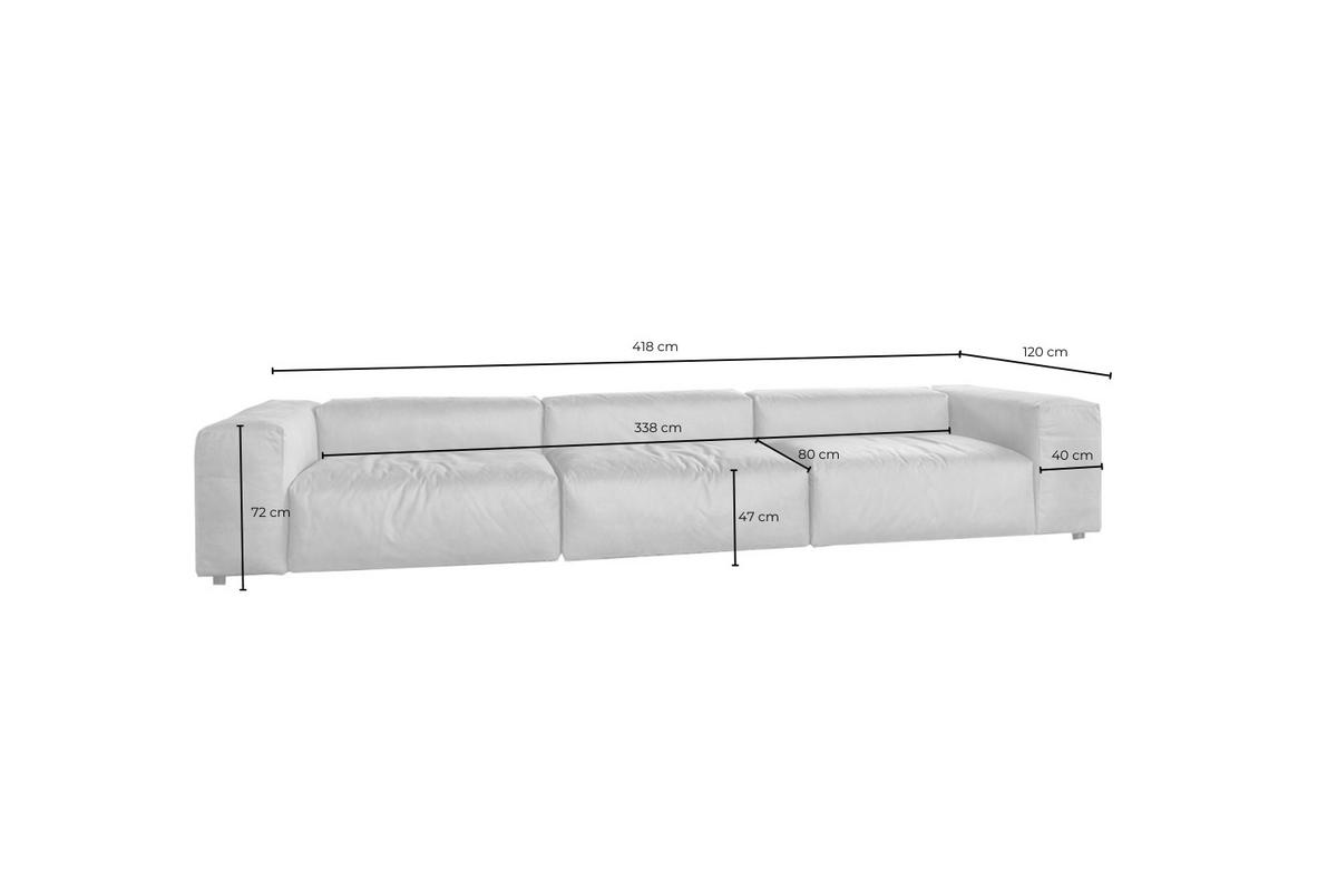 MODULSOFA MIA Braun Lederfaserstoff - Schwarz/Braun, Leder/Kunststoff (418/72/120cm) - KAWOLA
