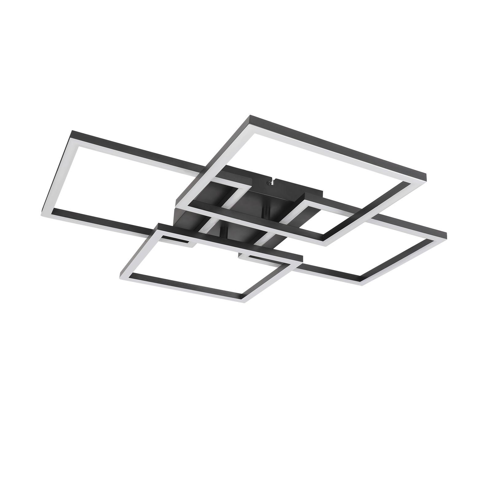 LED DECKENLEUCHTE Sylvex 58/58/6.7 cm - Schwarz, Kunststoff (58/58/6.7cm) - ZMH