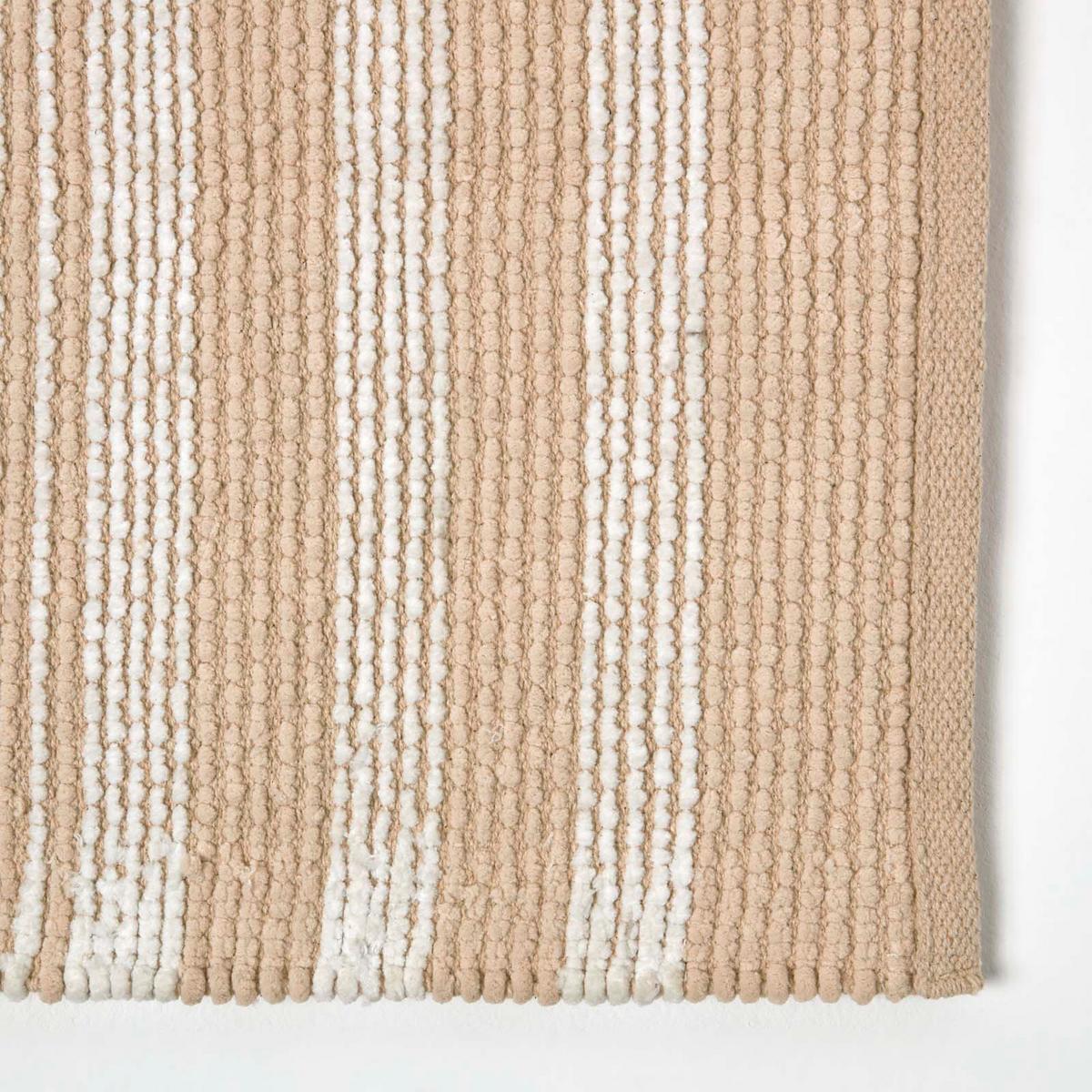 BADEMATTE Chenille grau-weiß 50/80 cm, 100% Baumwolle - Beige, Textil (50/80cm) - Homescapes