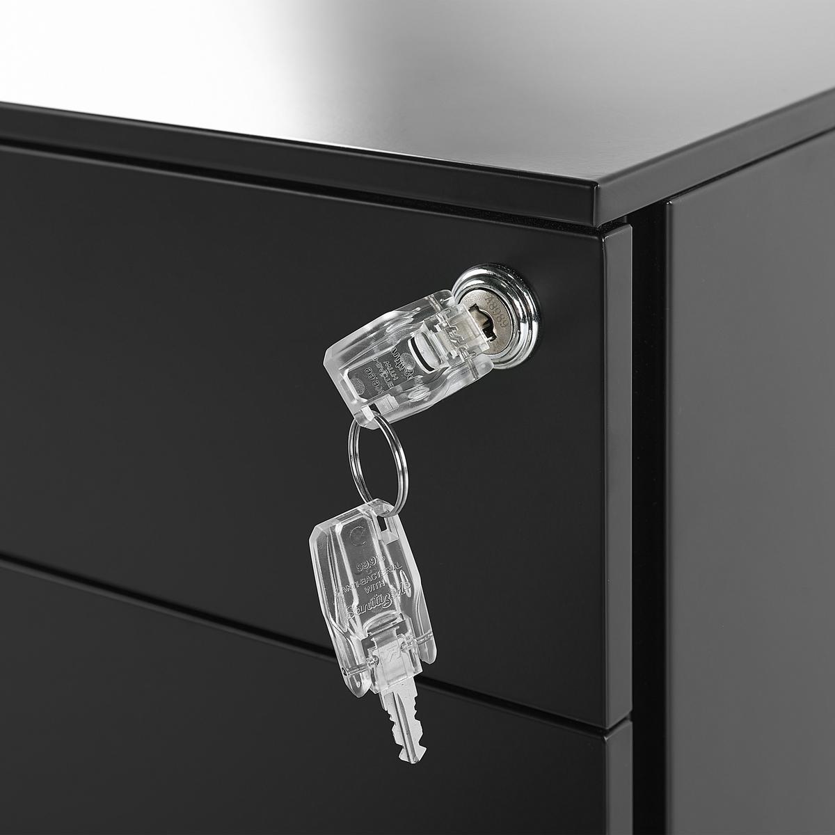 AKTENSCHRANK schwarz Bolsena - Schwarz, Metall (30/60/50cm) - Beliani