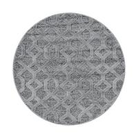 HOCHFLORTEPPICH EISACK, geometrisch, Grau, Ø 120 cm - Grau, Textil (120/120cm) - KADIMA DESIGN