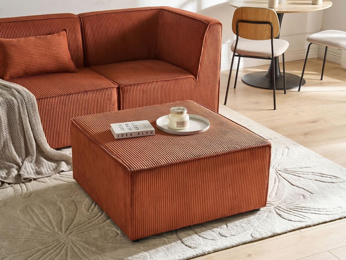 OTTOMANE Cord Goldbraun Lemvig - Goldfarben, Textil (83/41/83cm) - Beliani