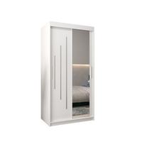 SCHWEBETÜRENSCHRANK 200/100/62 2-türig - Silberfarben/Weiß, Holz/Kunststoff (100/200/62cm) - Abiks Möbel