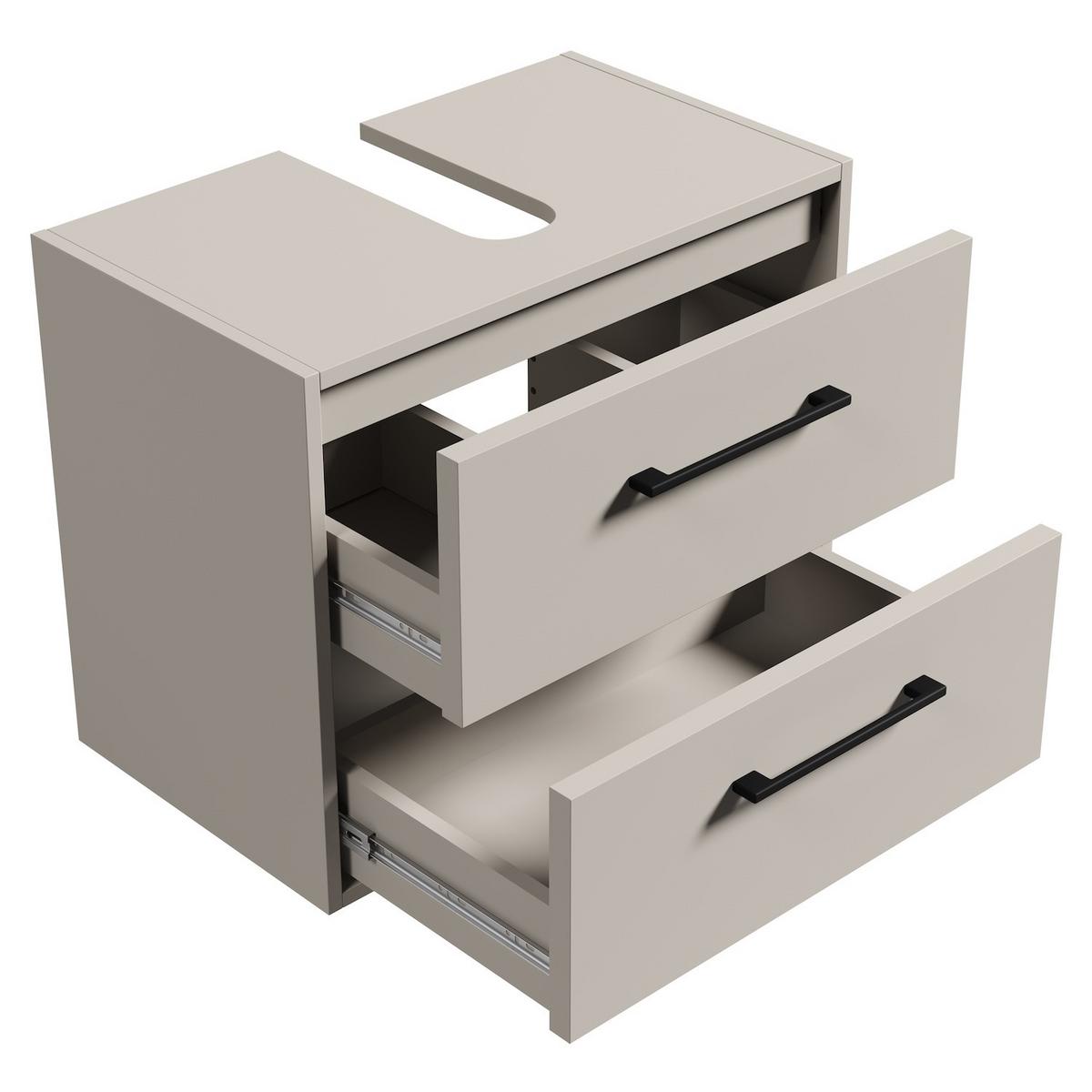 WASCHBECKENUNTERSCHRANK Florence 2 Schubladen Cashmere - 60 x 35 x 47 cm - Kaschmir, Holz (60/50/35cm) - Badplaats