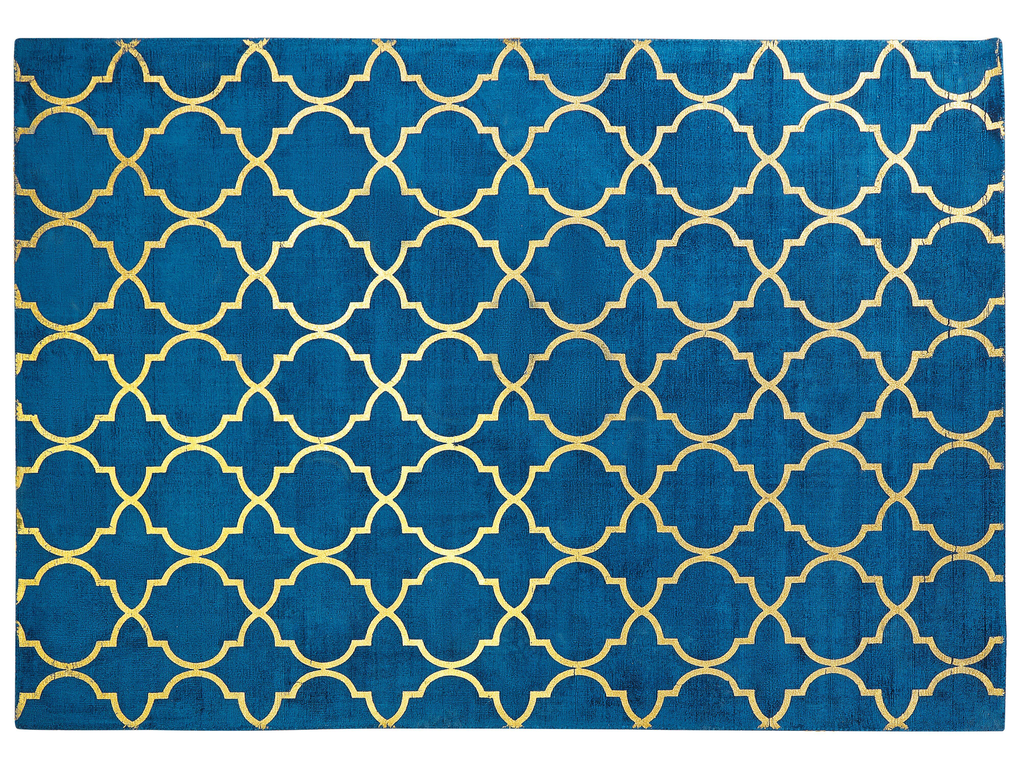 KURZFLOR-TEPPICH Yelki 230/160 cm - Blau, Naturmaterialien (160/230cm) - Beliani