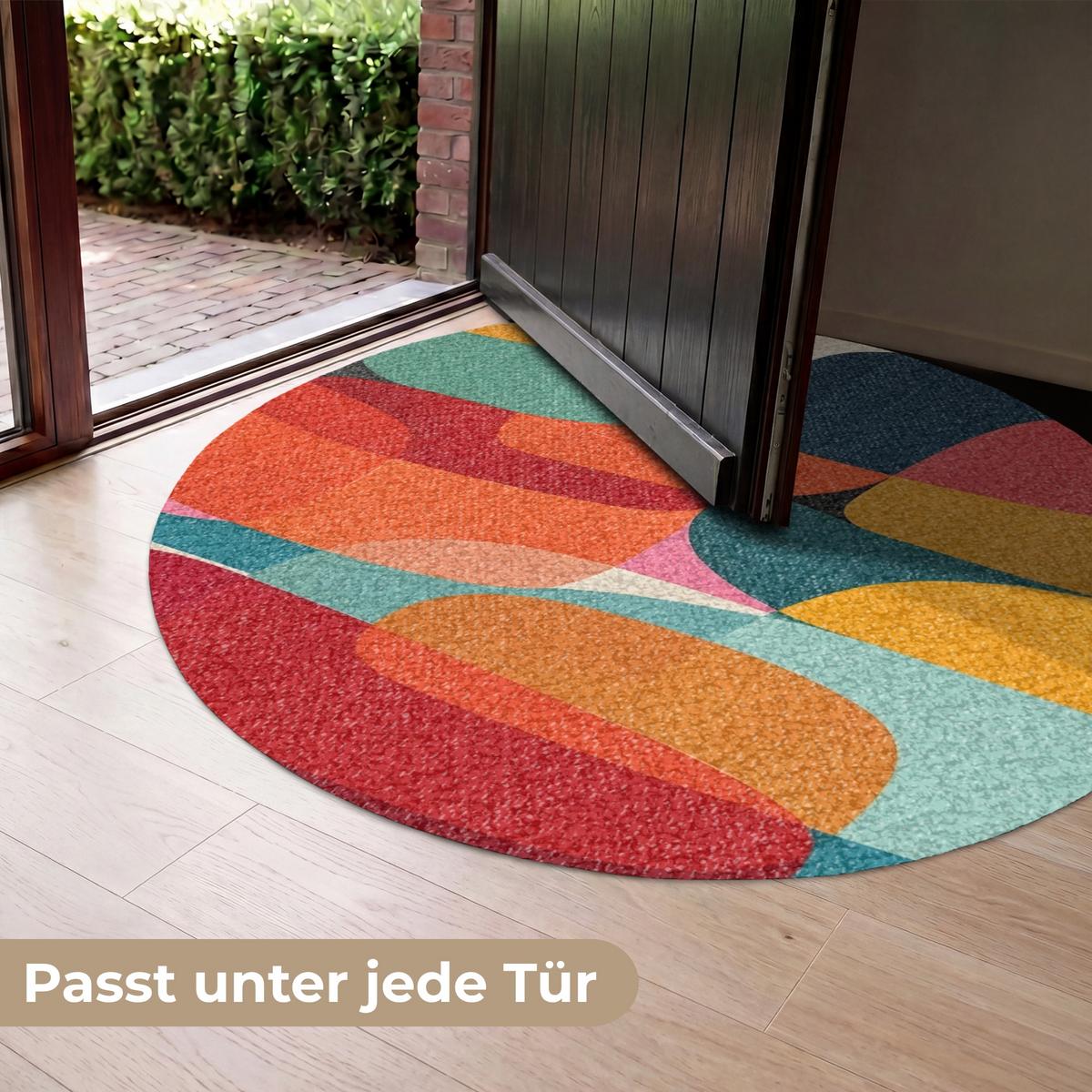 FUSSMATTE Formen - Bunt - Abstrakt - Flugzeuge Sauberlaufmatte 120x120 cm - Multicolor, Kunststoff (120/0.4cm) - MuchoWow