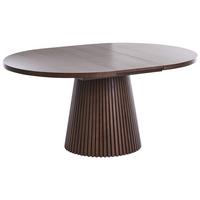 ESSTISCH ausziehbar Dunkle Esche 120-160/120 cm Moore - Dunkelbraun, Holzwerkstoff (120/120/76cm) - Beliani