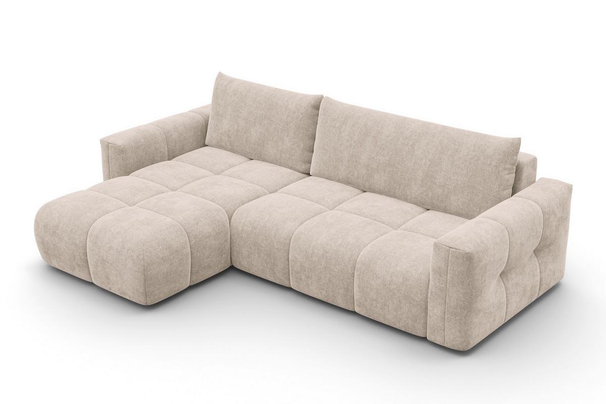 ECKSOFA VERONA 4-Sitzer links, Beige - Beige/Schwarz, Holz/Textil (266/173cm) - Courtois Laville