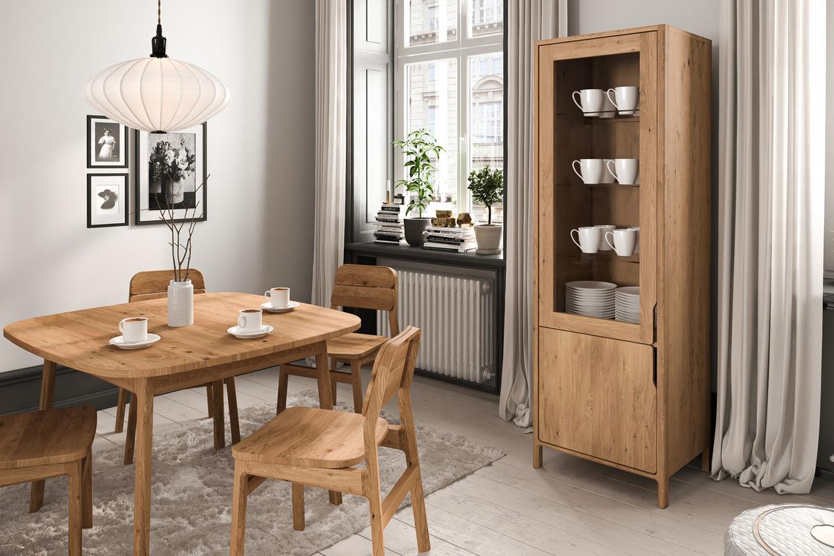 VITRINE PAUL Wildeiche - Wildeiche, Holz (59/188/50cm) - byoak