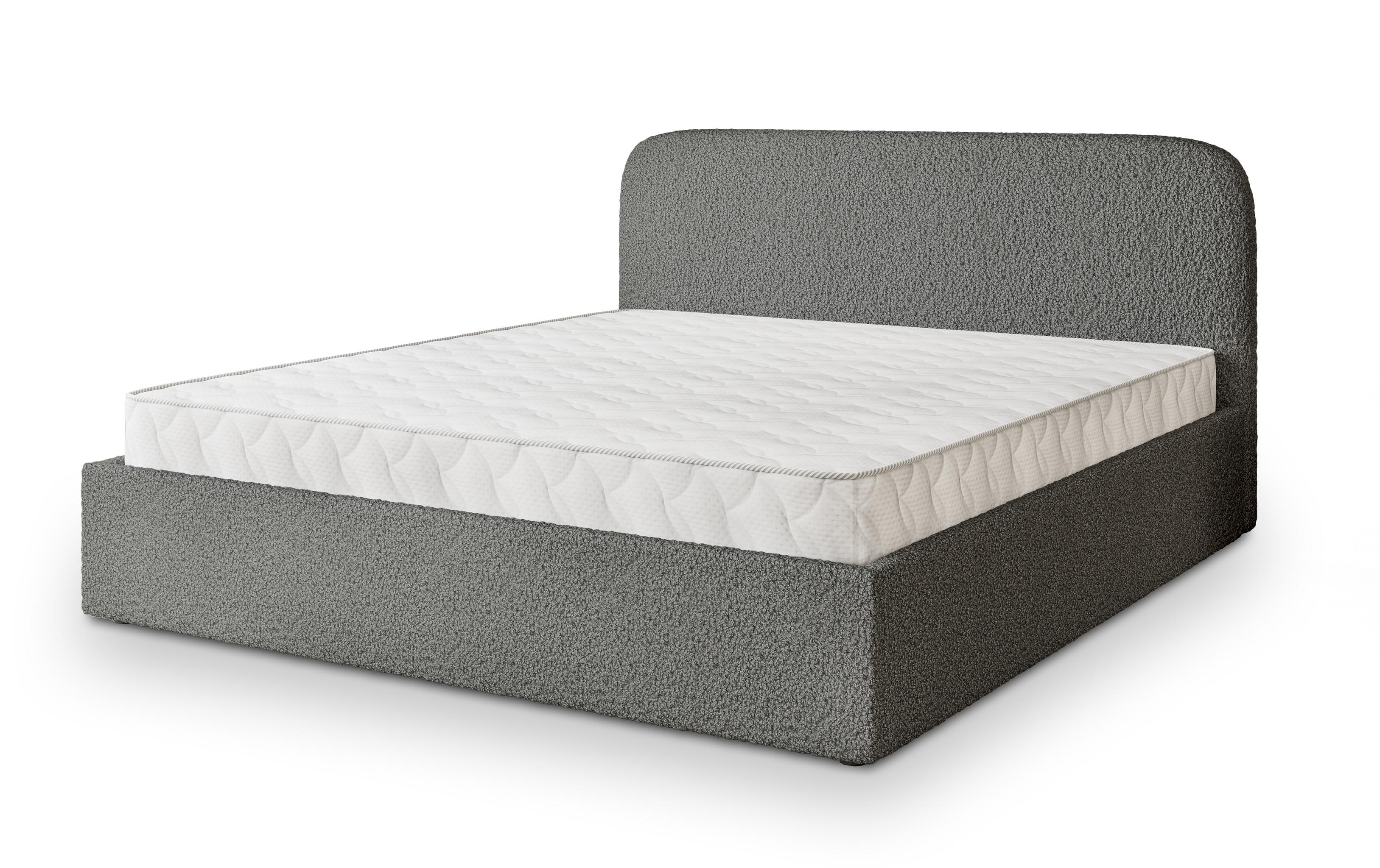 POLSTERBETT RENIVE Q 120x200 cm mit Bettkästen - Grau - Grau, Holz/Textil - MASSENO