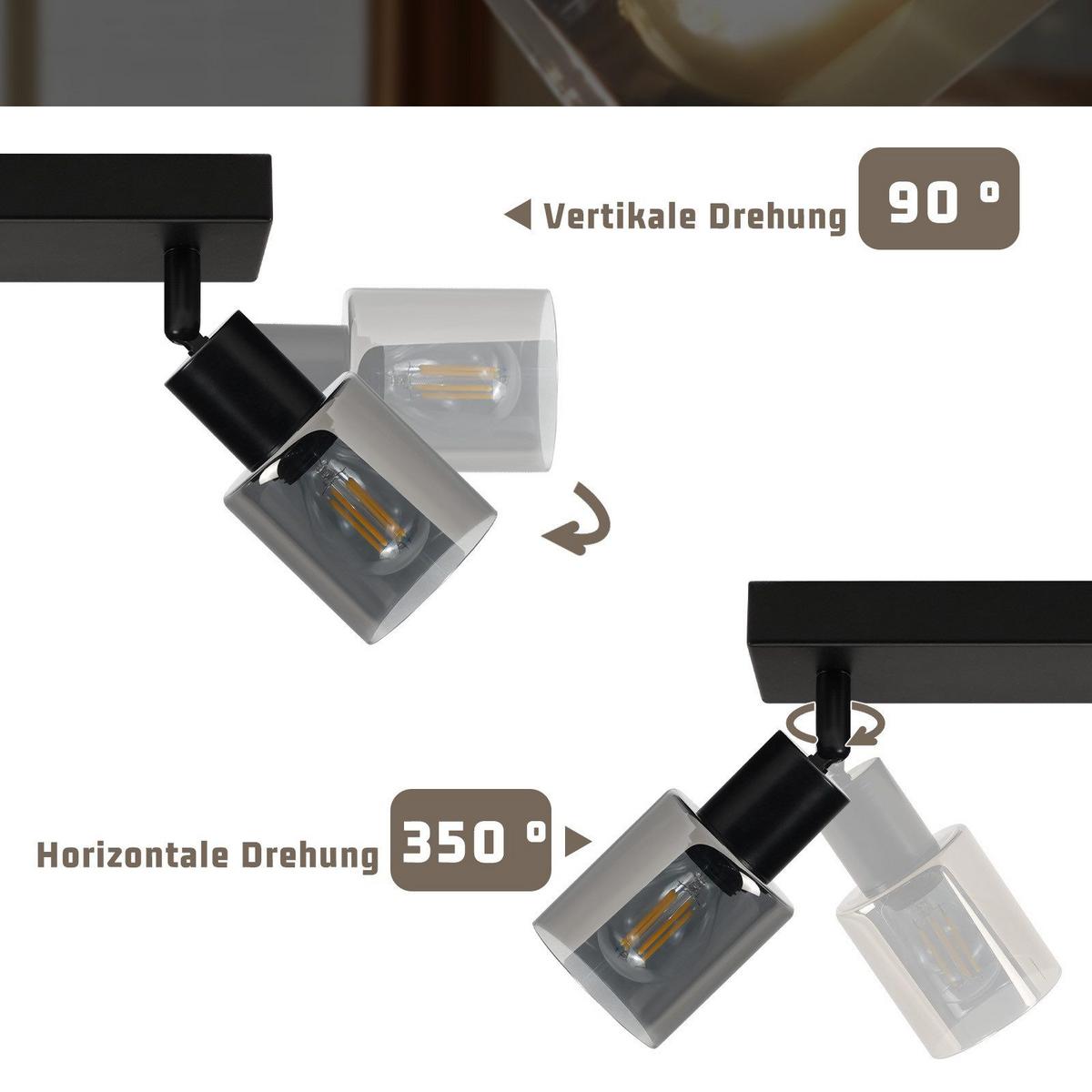 DECKENSTRAHLER Epstein 41/19/15cm - Schwarz, Metall (41/19/15cm) - Nettlife