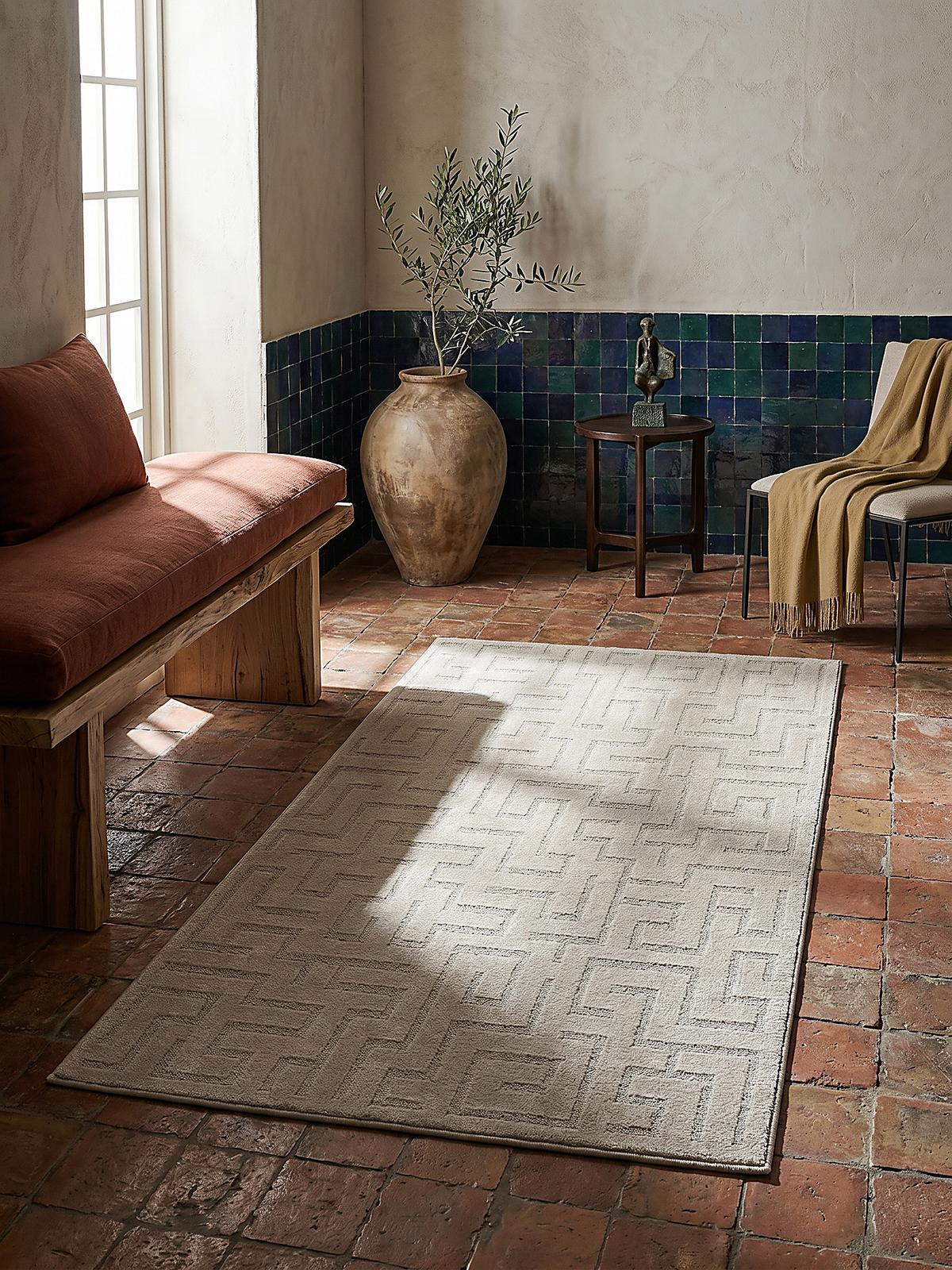 TEPPICHLÄUFER Geometrisch MUOTA Polypropylen Beige 80 x 150 cm - Beige, Textil (80/150cm) - KADIMA DESIGN