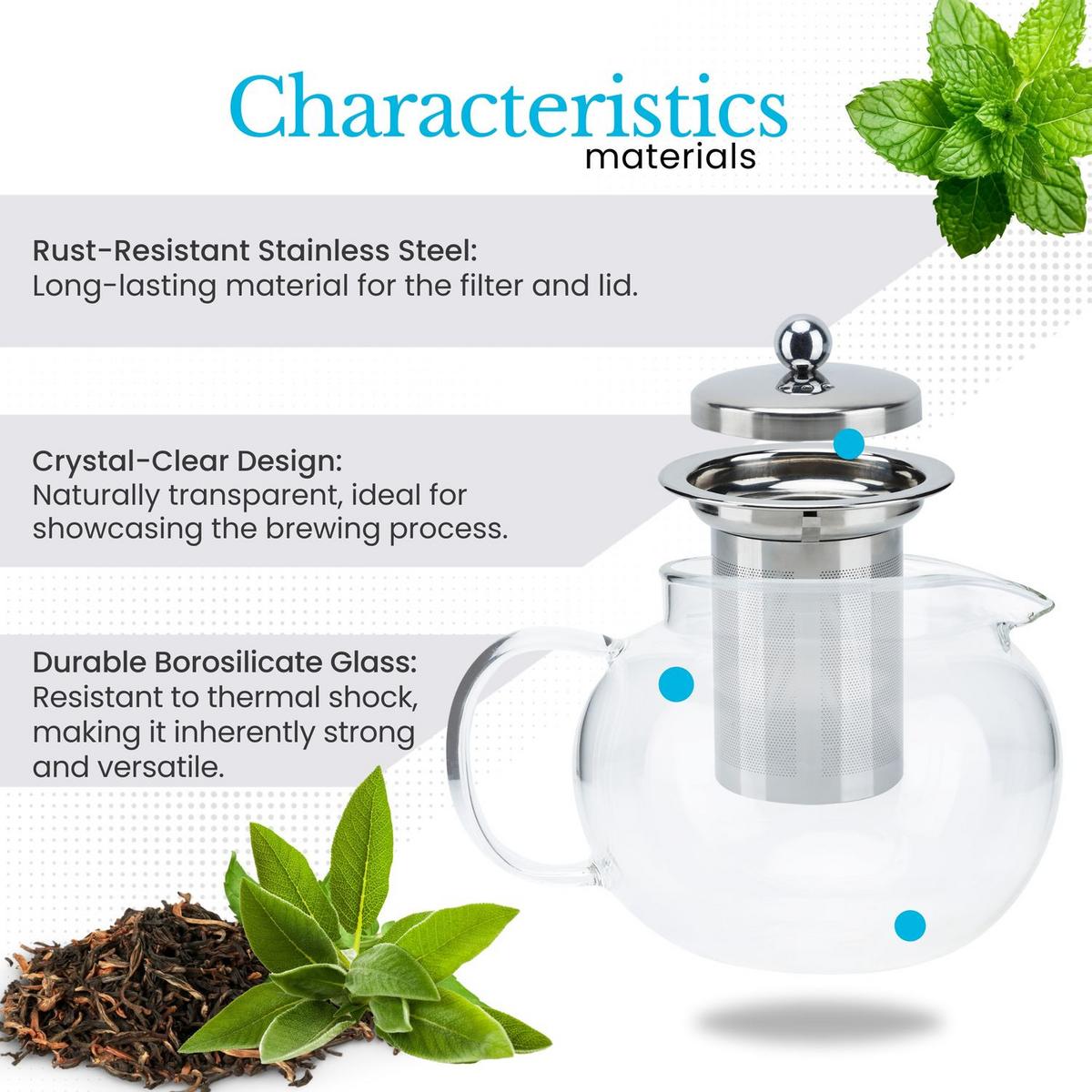 TEEKANNE mit Filter 650ml - Transparent, Glas (0.65L) - Intirilife