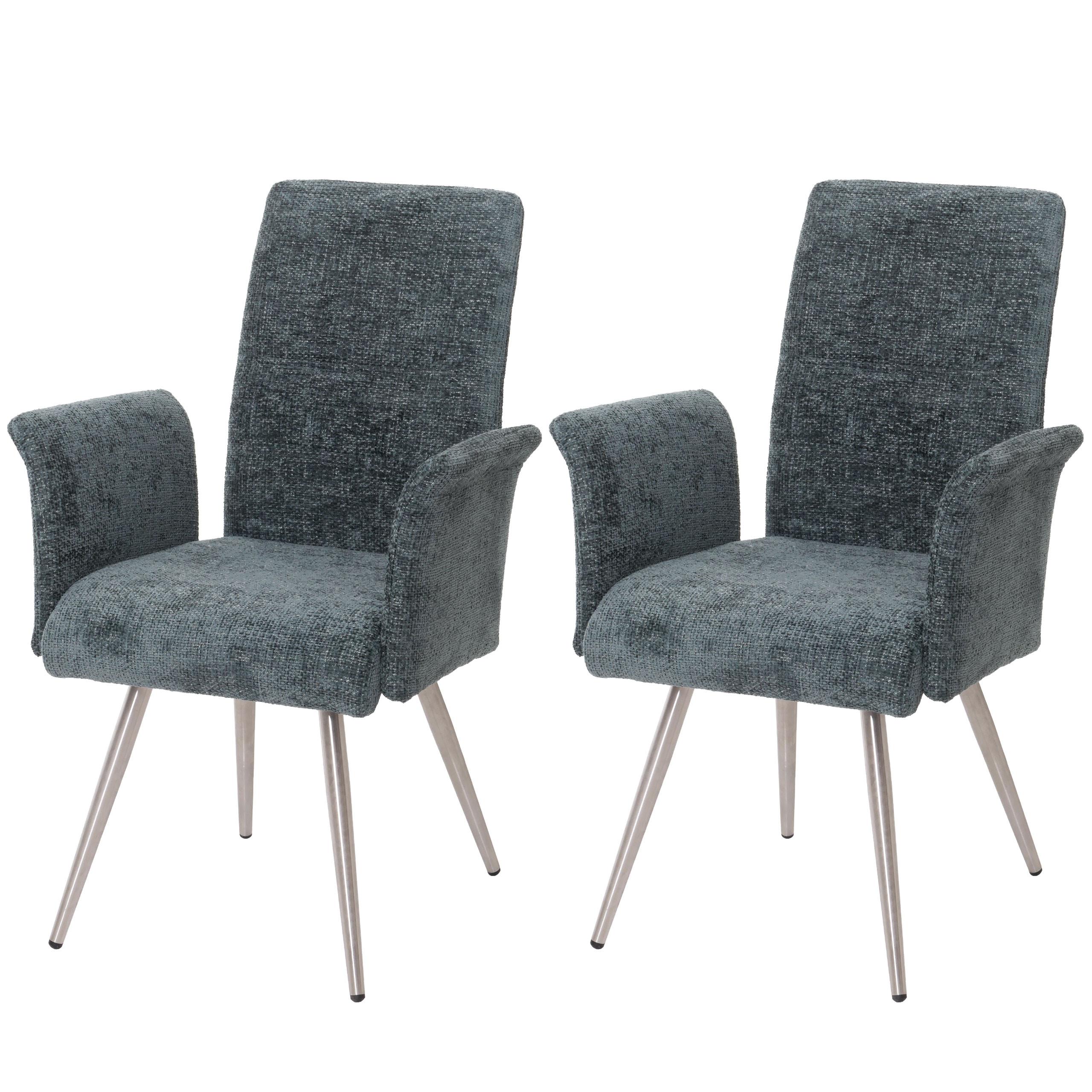 ESSZIMMERSTUHL Blau, Grün 2er-Set - Blau/Grün, Textil (64/98/58cm) - MCW