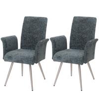 ESSZIMMERSTUHL Blau, Grün 2er-Set - Blau/Grün, Textil (64/98/58cm) - MCW