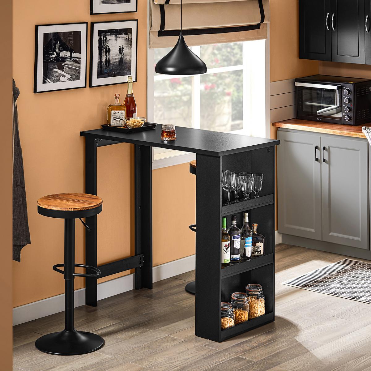 BARTISCH Schwarz - Schwarz, Holzwerkstoff (57/112/106cm) - SoBuy