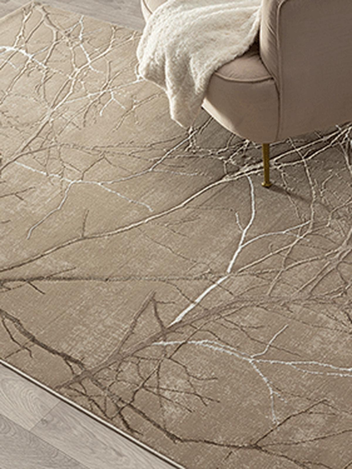 KURZFLORTEPPICH Abstrakt KAVALA Polyester Beige 200 x 290 cm - Beige, Textil (200/290cm) - KADIMA DESIGN