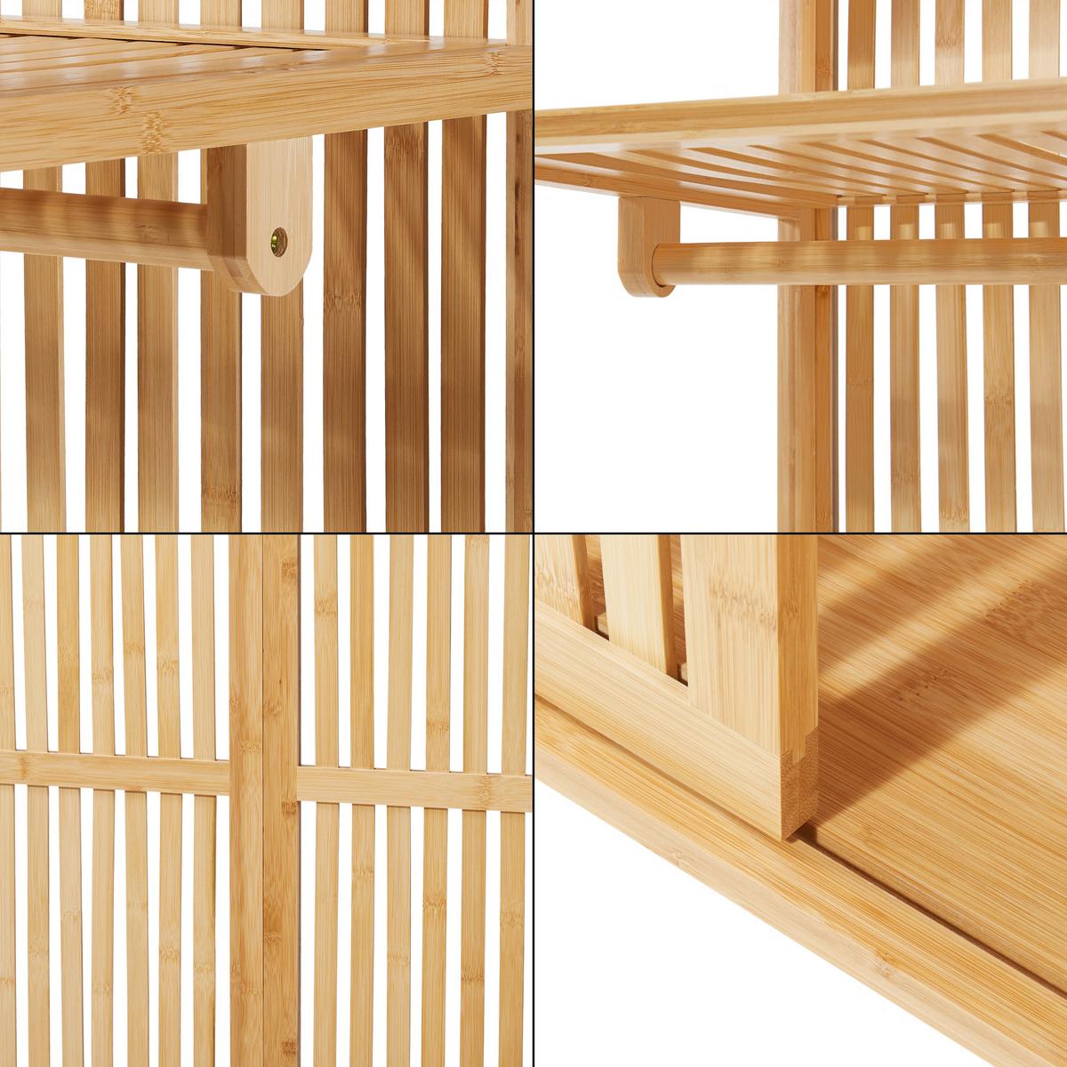GARDEROBENSTÄNDER Ypäjä - Naturfarben, Holz (80/187/47cm) - [en.casa]