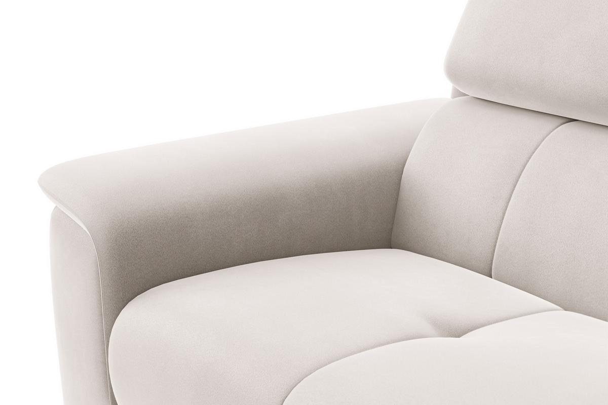 SOFA FIERO 3-Sitzer, Beiger Veloursstoff - Beige/Schwarz, Holz/Textil (212/82/103cm) - Courtois Laville