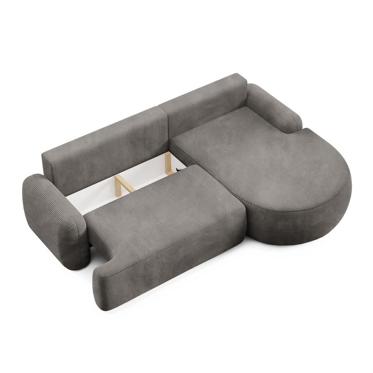 ECKSOFA CLEO II mit Schlaffunktion Version Rechte Poso 115 - Taupe, Kunststoff (264/172cm) - Lookway