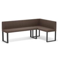 ECKBANK rechts SANA U Webstoff glatt, 142/196 cm Braun - Braun, Textil/Metall (142/196cm) - Idohome