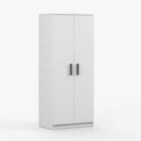 DREHTÜRENSCHRANK 80/192/50 cm 2-türig Jonas I 06 Weiß /Weiß + graue Griffe - Weiß/Grau, Holz/Holzwerkstoff (80/192/50cm) - imoebel24