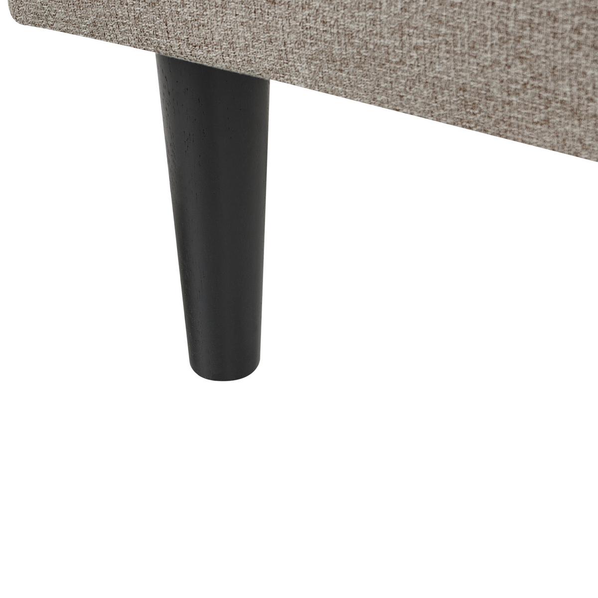 CHAISELONGUE-LINKSSEITIGE Stoff Beige Yvoire - Beige/Schwarz, Textil (68/72/151cm) - Beliani