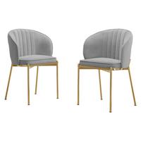 STUHL-SET Muz DC-1259/GL - Goldfarben/Grau, Textil/Metall (57/82/58cm) - MIRJAN24