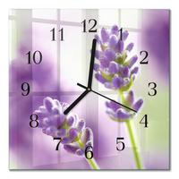 WANDUHR aus Glas 30x30 cm - Lavendel - Lila, Glas (30/30/0.4cm) - TULUP