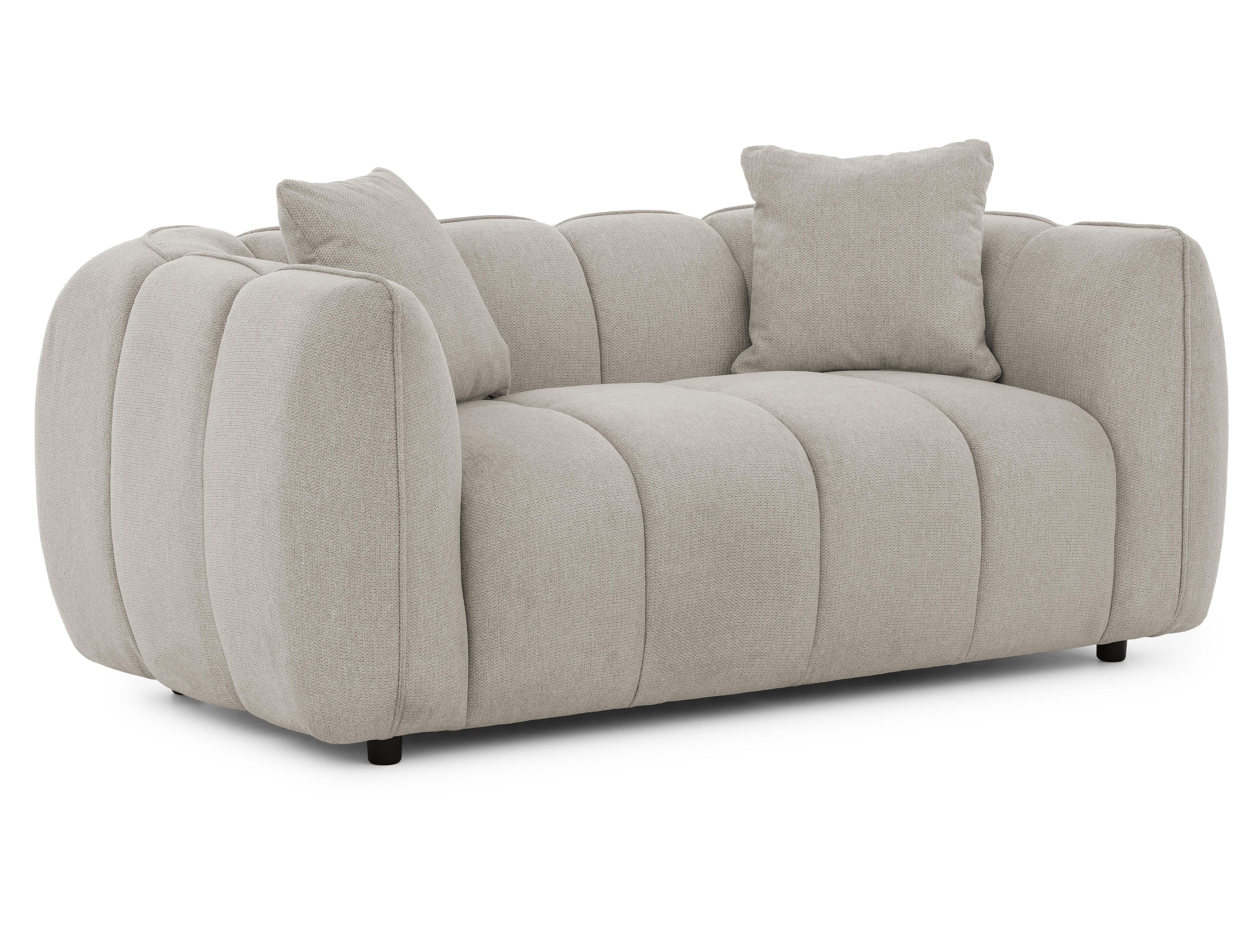 2-SITZER SOFA Nubira in tief gesteppter Bubble-Optik aus weichem Taupe Strukturstoff im modernen Design - Taupe/Schwarz, Holz/Kunststoff (172/69/89cm) - S-Style Möbel