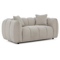 2-SITZER SOFA Nubira in tief gesteppter Bubble-Optik aus weichem Taupe Strukturstoff im modernen Design - Taupe/Schwarz, Holz/Kunststoff (172/69/89cm) - S-Style Möbel