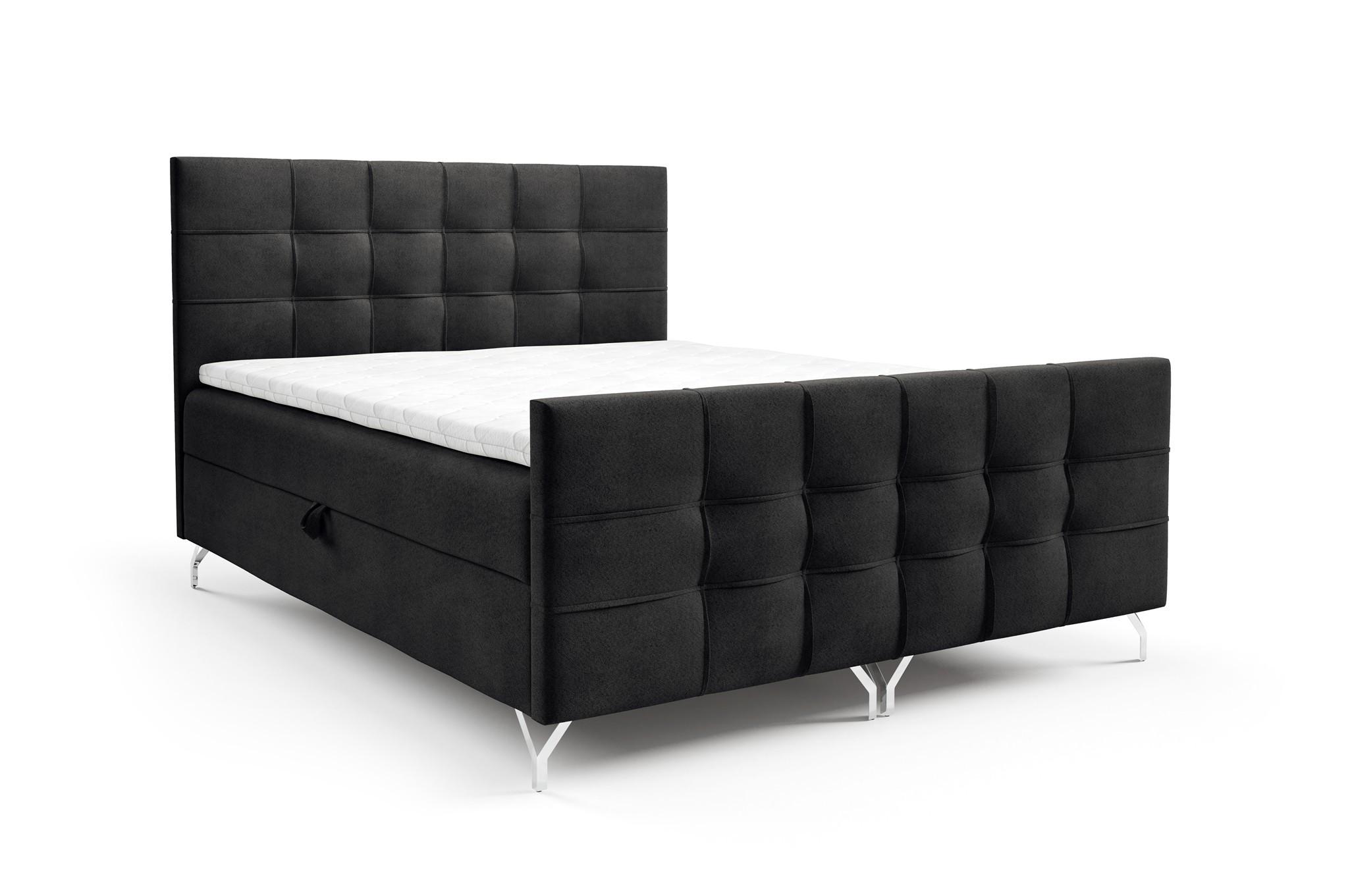 BOXBETT Perla - Schwarz, Holzwerkstoff/Textil (200/200cm) - Fun Möbel