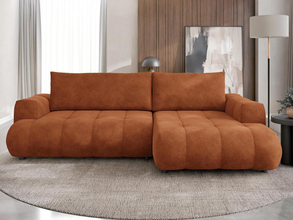 ECKSOFA Haiti, Seite: Rechts 2R+LC - Schwarz/Bronzefarben, Holz/Textil (156/276cm) - MIRJAN24